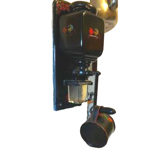 FABULOUS VINTAGE 14" Hand Painted Wall Mount Ceramic & Wood Coffee Grinder - Picture 3 of 16